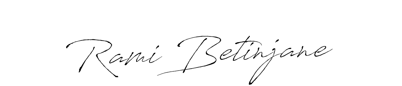 Design your own signature with our free online signature maker. With this signature software, you can create a handwritten (Antro_Vectra) signature for name Rami Betinjane. Rami Betinjane signature style 6 images and pictures png