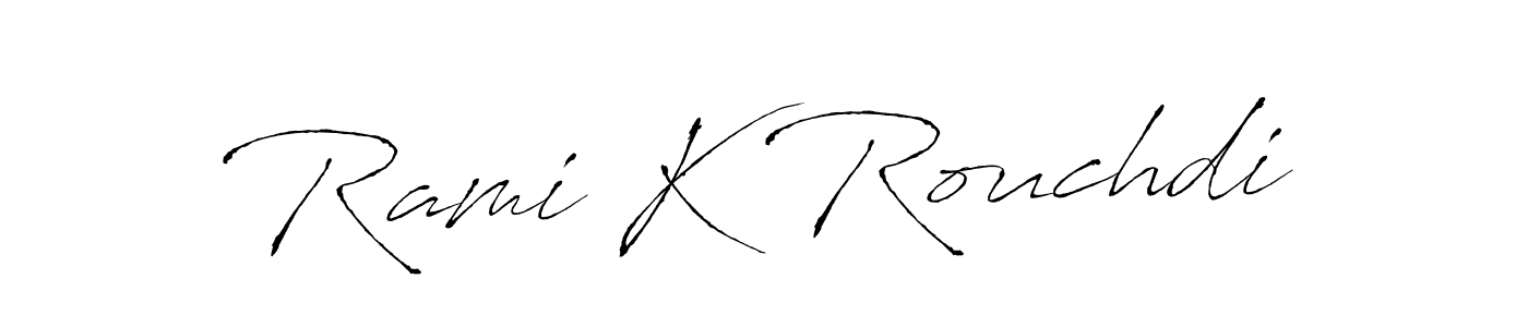 Also You can easily find your signature by using the search form. We will create Rami K Rouchdi name handwritten signature images for you free of cost using Antro_Vectra sign style. Rami K Rouchdi signature style 6 images and pictures png