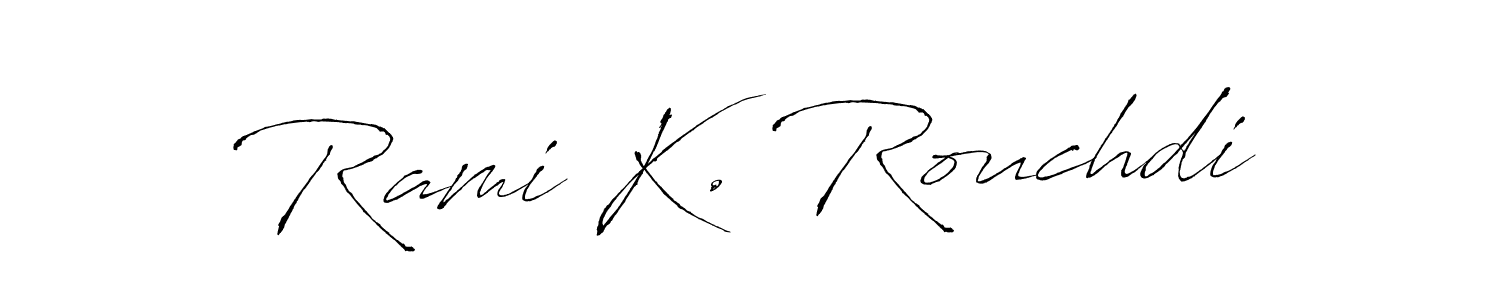 Also we have Rami K. Rouchdi name is the best signature style. Create professional handwritten signature collection using Antro_Vectra autograph style. Rami K. Rouchdi signature style 6 images and pictures png