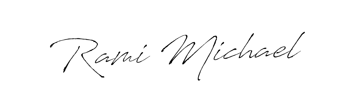 How to make Rami Michael signature? Antro_Vectra is a professional autograph style. Create handwritten signature for Rami Michael name. Rami Michael signature style 6 images and pictures png