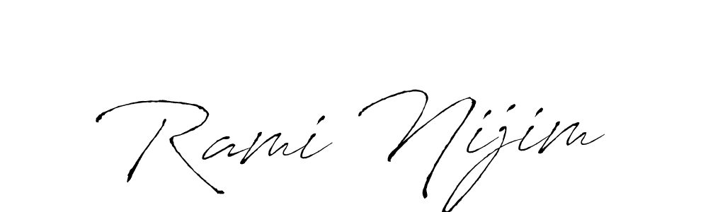 This is the best signature style for the Rami Nijim name. Also you like these signature font (Antro_Vectra). Mix name signature. Rami Nijim signature style 6 images and pictures png