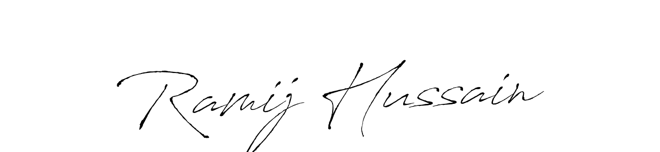 Use a signature maker to create a handwritten signature online. With this signature software, you can design (Antro_Vectra) your own signature for name Ramij Hussain. Ramij Hussain signature style 6 images and pictures png