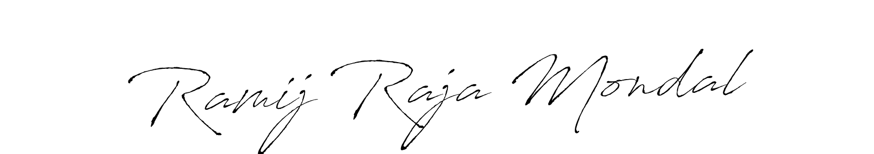 How to make Ramij Raja Mondal name signature. Use Antro_Vectra style for creating short signs online. This is the latest handwritten sign. Ramij Raja Mondal signature style 6 images and pictures png