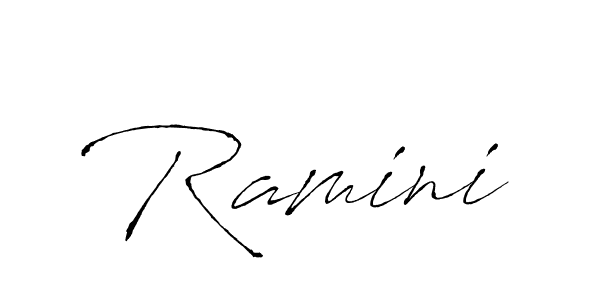 Use a signature maker to create a handwritten signature online. With this signature software, you can design (Antro_Vectra) your own signature for name Ramini. Ramini signature style 6 images and pictures png