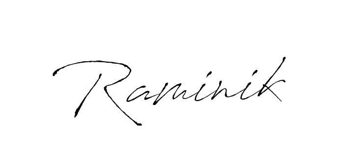 Create a beautiful signature design for name Raminik. With this signature (Antro_Vectra) fonts, you can make a handwritten signature for free. Raminik signature style 6 images and pictures png