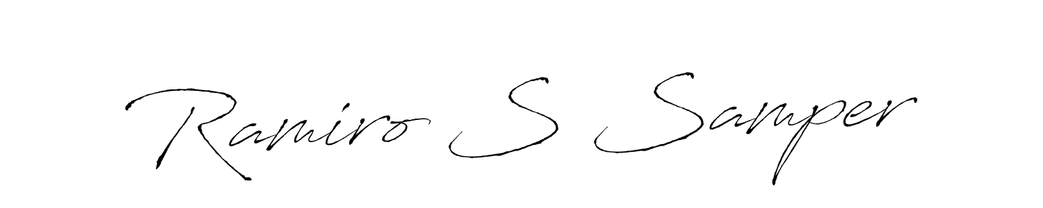 Design your own signature with our free online signature maker. With this signature software, you can create a handwritten (Antro_Vectra) signature for name Ramiro S Samper. Ramiro S Samper signature style 6 images and pictures png