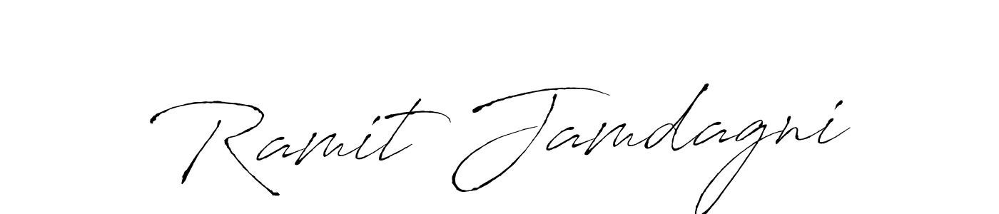 Antro_Vectra is a professional signature style that is perfect for those who want to add a touch of class to their signature. It is also a great choice for those who want to make their signature more unique. Get Ramit Jamdagni name to fancy signature for free. Ramit Jamdagni signature style 6 images and pictures png