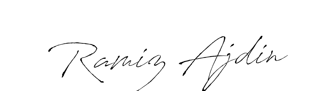 Antro_Vectra is a professional signature style that is perfect for those who want to add a touch of class to their signature. It is also a great choice for those who want to make their signature more unique. Get Ramiz Ajdin name to fancy signature for free. Ramiz Ajdin signature style 6 images and pictures png