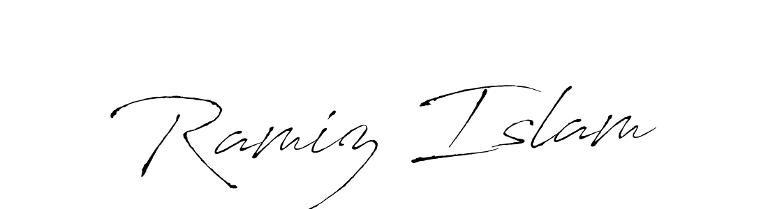 The best way (Antro_Vectra) to make a short signature is to pick only two or three words in your name. The name Ramiz Islam include a total of six letters. For converting this name. Ramiz Islam signature style 6 images and pictures png