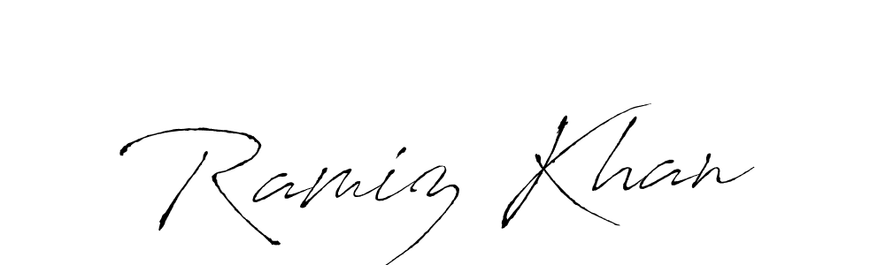 Make a beautiful signature design for name Ramiz Khan. With this signature (Antro_Vectra) style, you can create a handwritten signature for free. Ramiz Khan signature style 6 images and pictures png