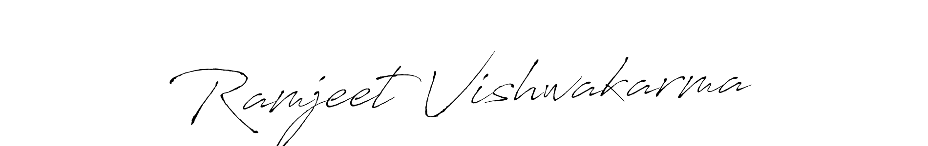 Design your own signature with our free online signature maker. With this signature software, you can create a handwritten (Antro_Vectra) signature for name Ramjeet Vishwakarma. Ramjeet Vishwakarma signature style 6 images and pictures png
