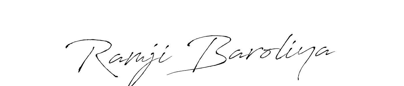 Design your own signature with our free online signature maker. With this signature software, you can create a handwritten (Antro_Vectra) signature for name Ramji Baroliya. Ramji Baroliya signature style 6 images and pictures png