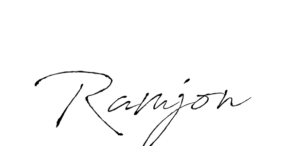 Use a signature maker to create a handwritten signature online. With this signature software, you can design (Antro_Vectra) your own signature for name Ramjon. Ramjon signature style 6 images and pictures png