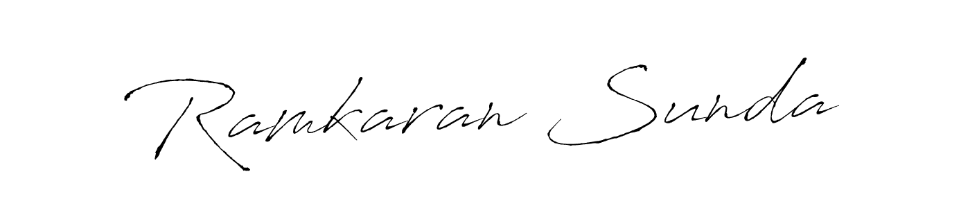 How to make Ramkaran Sunda name signature. Use Antro_Vectra style for creating short signs online. This is the latest handwritten sign. Ramkaran Sunda signature style 6 images and pictures png