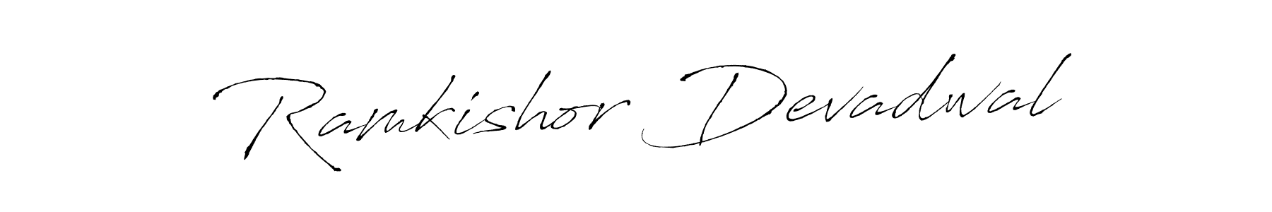 Antro_Vectra is a professional signature style that is perfect for those who want to add a touch of class to their signature. It is also a great choice for those who want to make their signature more unique. Get Ramkishor Devadwal name to fancy signature for free. Ramkishor Devadwal signature style 6 images and pictures png