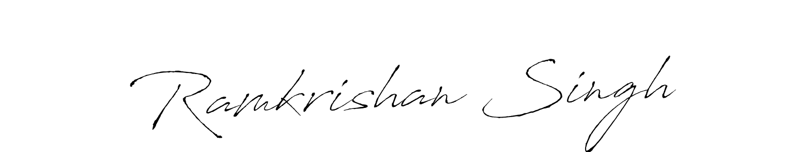 This is the best signature style for the Ramkrishan Singh name. Also you like these signature font (Antro_Vectra). Mix name signature. Ramkrishan Singh signature style 6 images and pictures png