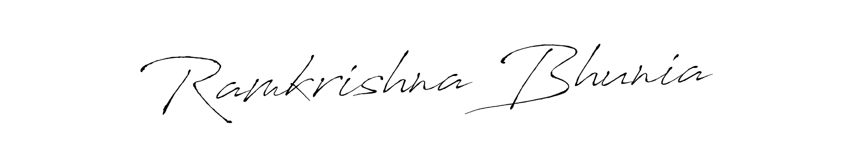 How to make Ramkrishna Bhunia name signature. Use Antro_Vectra style for creating short signs online. This is the latest handwritten sign. Ramkrishna Bhunia signature style 6 images and pictures png