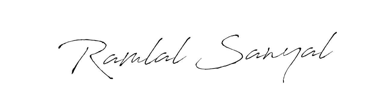 Similarly Antro_Vectra is the best handwritten signature design. Signature creator online .You can use it as an online autograph creator for name Ramlal Sanyal. Ramlal Sanyal signature style 6 images and pictures png