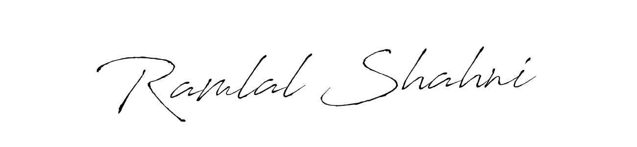 Make a beautiful signature design for name Ramlal Shahni. With this signature (Antro_Vectra) style, you can create a handwritten signature for free. Ramlal Shahni signature style 6 images and pictures png