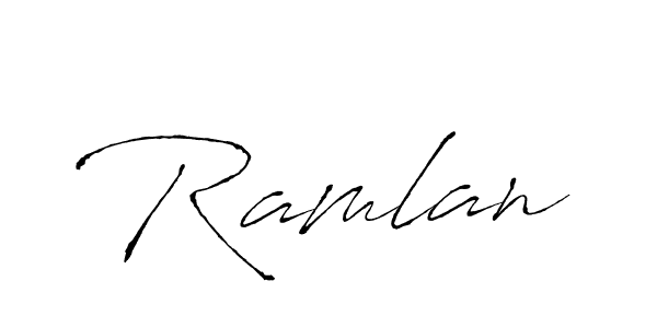 Make a beautiful signature design for name Ramlan. With this signature (Antro_Vectra) style, you can create a handwritten signature for free. Ramlan signature style 6 images and pictures png