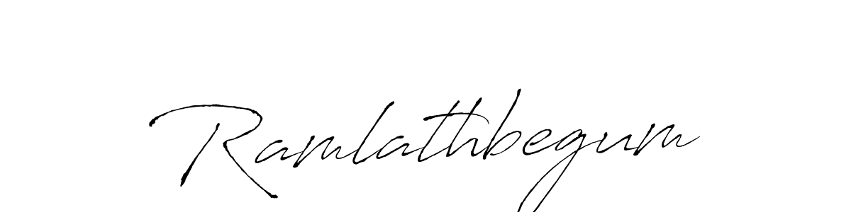 How to make Ramlathbegum signature? Antro_Vectra is a professional autograph style. Create handwritten signature for Ramlathbegum name. Ramlathbegum signature style 6 images and pictures png