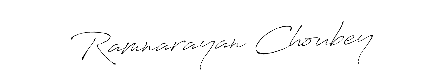 How to make Ramnarayan Choubey name signature. Use Antro_Vectra style for creating short signs online. This is the latest handwritten sign. Ramnarayan Choubey signature style 6 images and pictures png