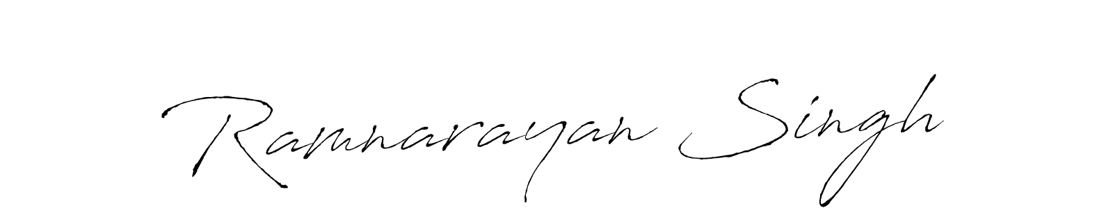 How to make Ramnarayan Singh name signature. Use Antro_Vectra style for creating short signs online. This is the latest handwritten sign. Ramnarayan Singh signature style 6 images and pictures png
