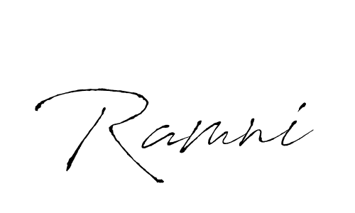 Design your own signature with our free online signature maker. With this signature software, you can create a handwritten (Antro_Vectra) signature for name Ramni. Ramni signature style 6 images and pictures png