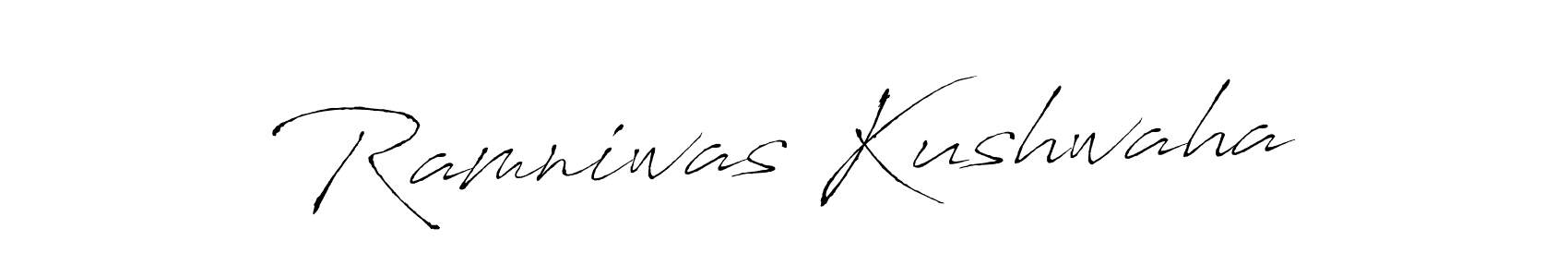 How to make Ramniwas Kushwaha name signature. Use Antro_Vectra style for creating short signs online. This is the latest handwritten sign. Ramniwas Kushwaha signature style 6 images and pictures png