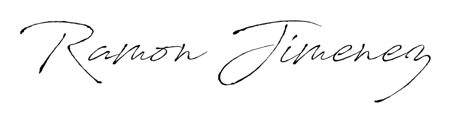 Upgrade your professional image with Ramon Jimenez signature created with Antro_Vectra font. Fast, free, and watermark-free download. Ramon Jimenez signature style 6 images and pictures png