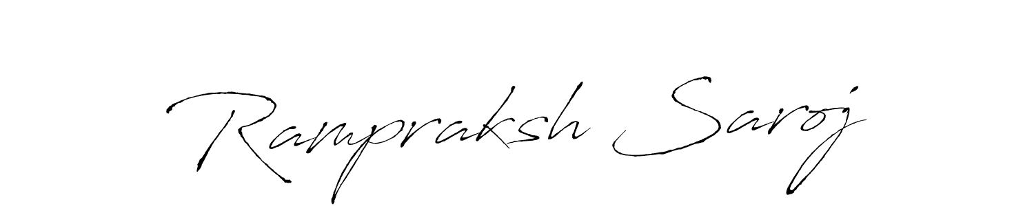 How to make Rampraksh Saroj name signature. Use Antro_Vectra style for creating short signs online. This is the latest handwritten sign. Rampraksh Saroj signature style 6 images and pictures png