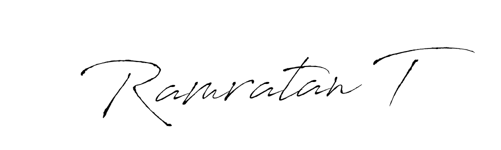 How to make Ramratan T name signature. Use Antro_Vectra style for creating short signs online. This is the latest handwritten sign. Ramratan T signature style 6 images and pictures png
