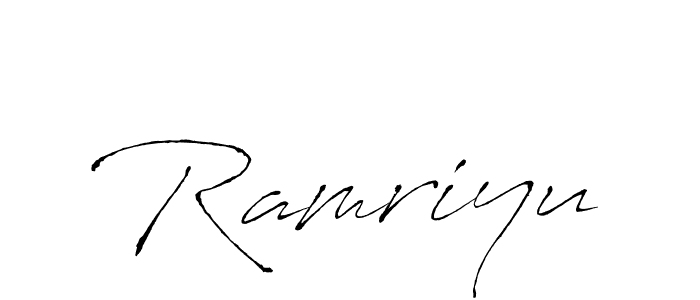 Antro_Vectra is a professional signature style that is perfect for those who want to add a touch of class to their signature. It is also a great choice for those who want to make their signature more unique. Get Ramriyu name to fancy signature for free. Ramriyu signature style 6 images and pictures png