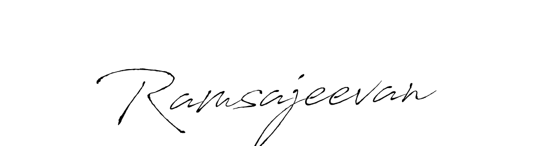 How to make Ramsajeevan name signature. Use Antro_Vectra style for creating short signs online. This is the latest handwritten sign. Ramsajeevan signature style 6 images and pictures png