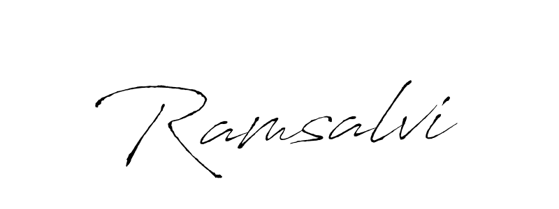 Make a beautiful signature design for name Ramsalvi. With this signature (Antro_Vectra) style, you can create a handwritten signature for free. Ramsalvi signature style 6 images and pictures png