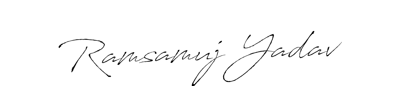 The best way (Antro_Vectra) to make a short signature is to pick only two or three words in your name. The name Ramsamuj Yadav include a total of six letters. For converting this name. Ramsamuj Yadav signature style 6 images and pictures png