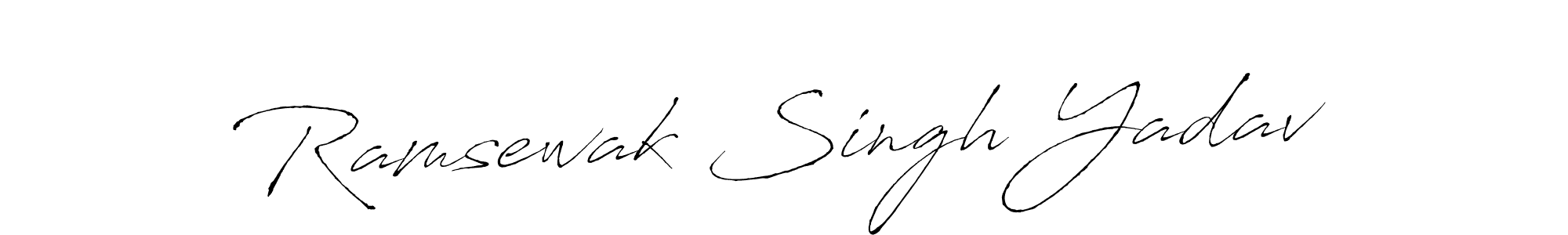 How to make Ramsewak Singh Yadav name signature. Use Antro_Vectra style for creating short signs online. This is the latest handwritten sign. Ramsewak Singh Yadav signature style 6 images and pictures png