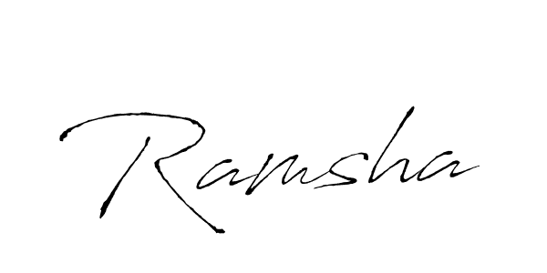 Use a signature maker to create a handwritten signature online. With this signature software, you can design (Antro_Vectra) your own signature for name Ramsha. Ramsha signature style 6 images and pictures png