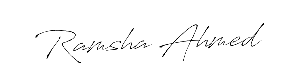 Create a beautiful signature design for name Ramsha Ahmed. With this signature (Antro_Vectra) fonts, you can make a handwritten signature for free. Ramsha Ahmed signature style 6 images and pictures png