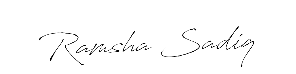 Also You can easily find your signature by using the search form. We will create Ramsha Sadiq name handwritten signature images for you free of cost using Antro_Vectra sign style. Ramsha Sadiq signature style 6 images and pictures png