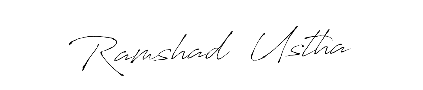 The best way (Antro_Vectra) to make a short signature is to pick only two or three words in your name. The name Ramshad  Ustha include a total of six letters. For converting this name. Ramshad  Ustha signature style 6 images and pictures png