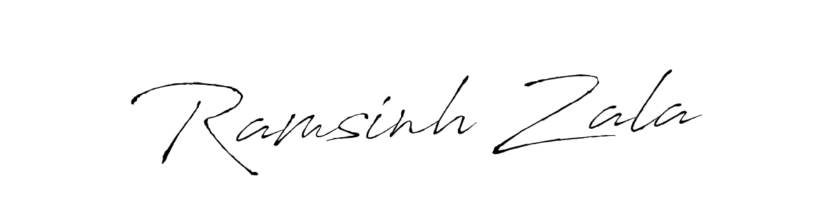 Ramsinh Zala stylish signature style. Best Handwritten Sign (Antro_Vectra) for my name. Handwritten Signature Collection Ideas for my name Ramsinh Zala. Ramsinh Zala signature style 6 images and pictures png