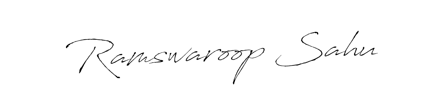 The best way (Antro_Vectra) to make a short signature is to pick only two or three words in your name. The name Ramswaroop Sahu include a total of six letters. For converting this name. Ramswaroop Sahu signature style 6 images and pictures png