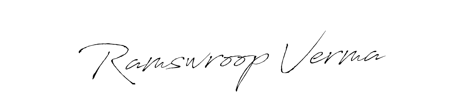 Design your own signature with our free online signature maker. With this signature software, you can create a handwritten (Antro_Vectra) signature for name Ramswroop Verma. Ramswroop Verma signature style 6 images and pictures png