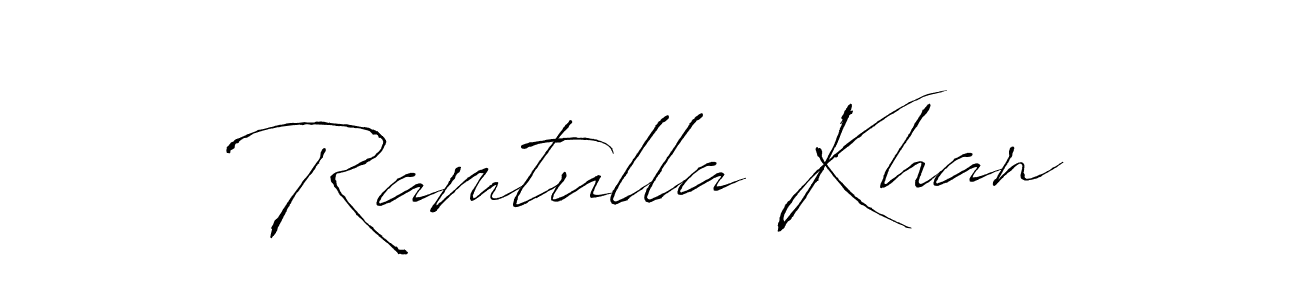 How to make Ramtulla Khan name signature. Use Antro_Vectra style for creating short signs online. This is the latest handwritten sign. Ramtulla Khan signature style 6 images and pictures png