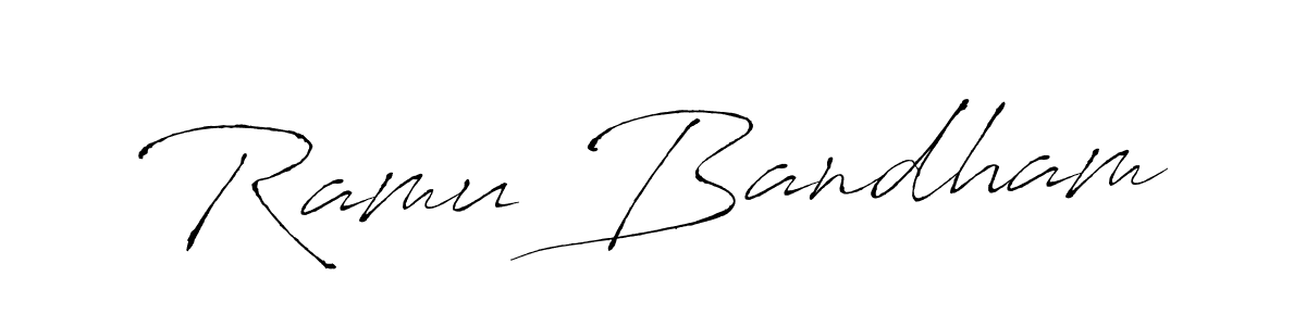 Design your own signature with our free online signature maker. With this signature software, you can create a handwritten (Antro_Vectra) signature for name Ramu Bandham. Ramu Bandham signature style 6 images and pictures png