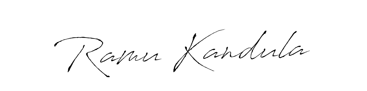 Antro_Vectra is a professional signature style that is perfect for those who want to add a touch of class to their signature. It is also a great choice for those who want to make their signature more unique. Get Ramu Kandula name to fancy signature for free. Ramu Kandula signature style 6 images and pictures png