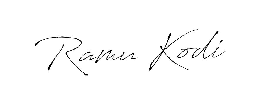 Create a beautiful signature design for name Ramu Kodi. With this signature (Antro_Vectra) fonts, you can make a handwritten signature for free. Ramu Kodi signature style 6 images and pictures png