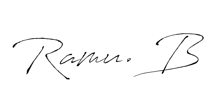 Similarly Antro_Vectra is the best handwritten signature design. Signature creator online .You can use it as an online autograph creator for name Ramu. B. Ramu. B signature style 6 images and pictures png