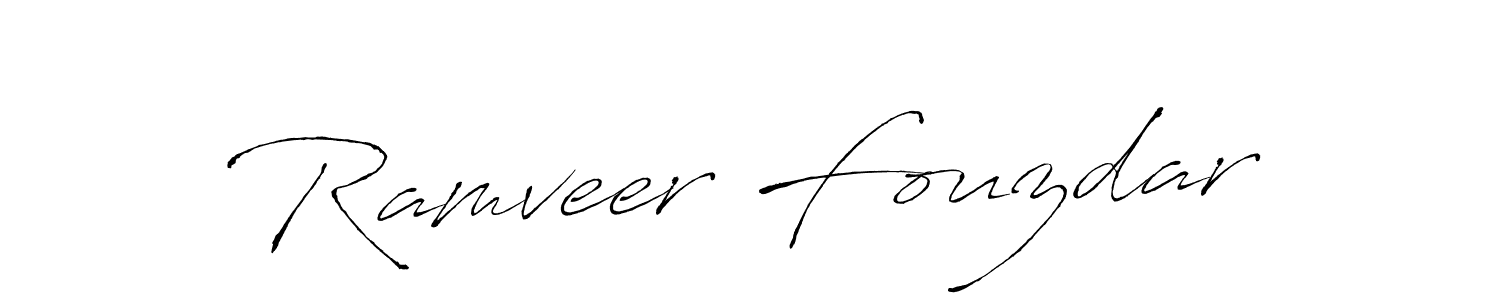 Antro_Vectra is a professional signature style that is perfect for those who want to add a touch of class to their signature. It is also a great choice for those who want to make their signature more unique. Get Ramveer Fouzdar name to fancy signature for free. Ramveer Fouzdar signature style 6 images and pictures png